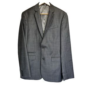 Express Suit Jacket Gray Photographer Wool Blend Fitted Work Office Men 38R